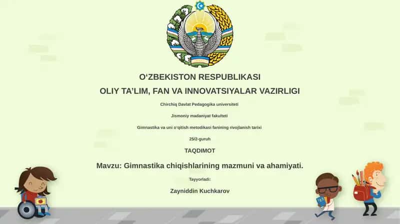 Gimnastika va uni oʻqitish metodikasi fanining rivojlanish tarixi