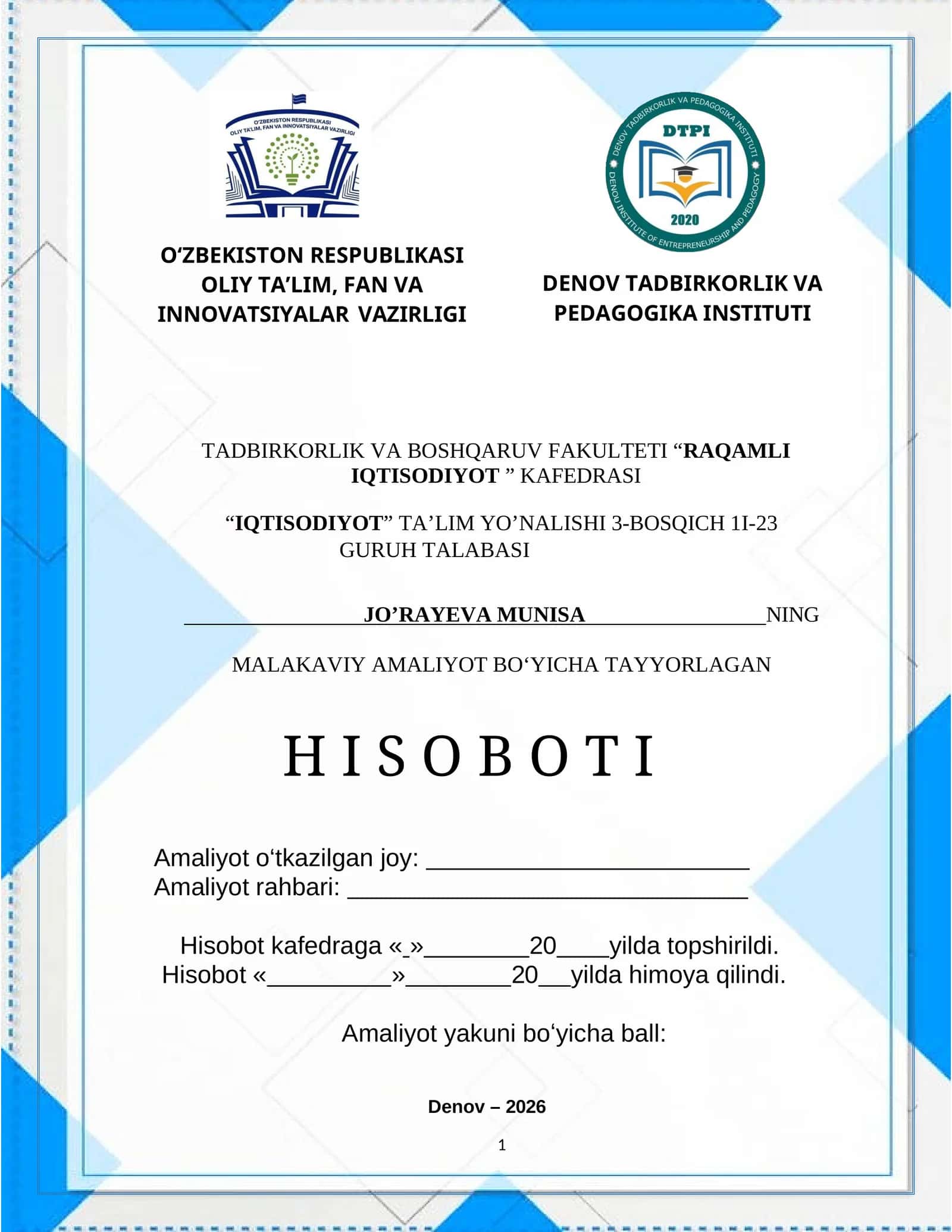 Abgrobok hamda ATB "Agrobank" Sho‘rchi haqida HISOBOT