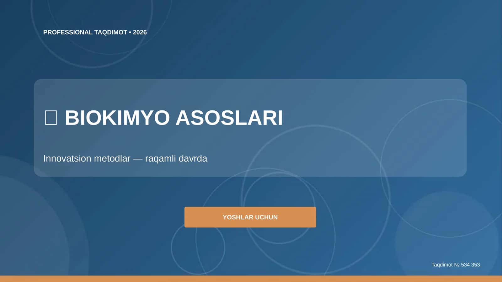 BIOKIMYO ASOSLARI