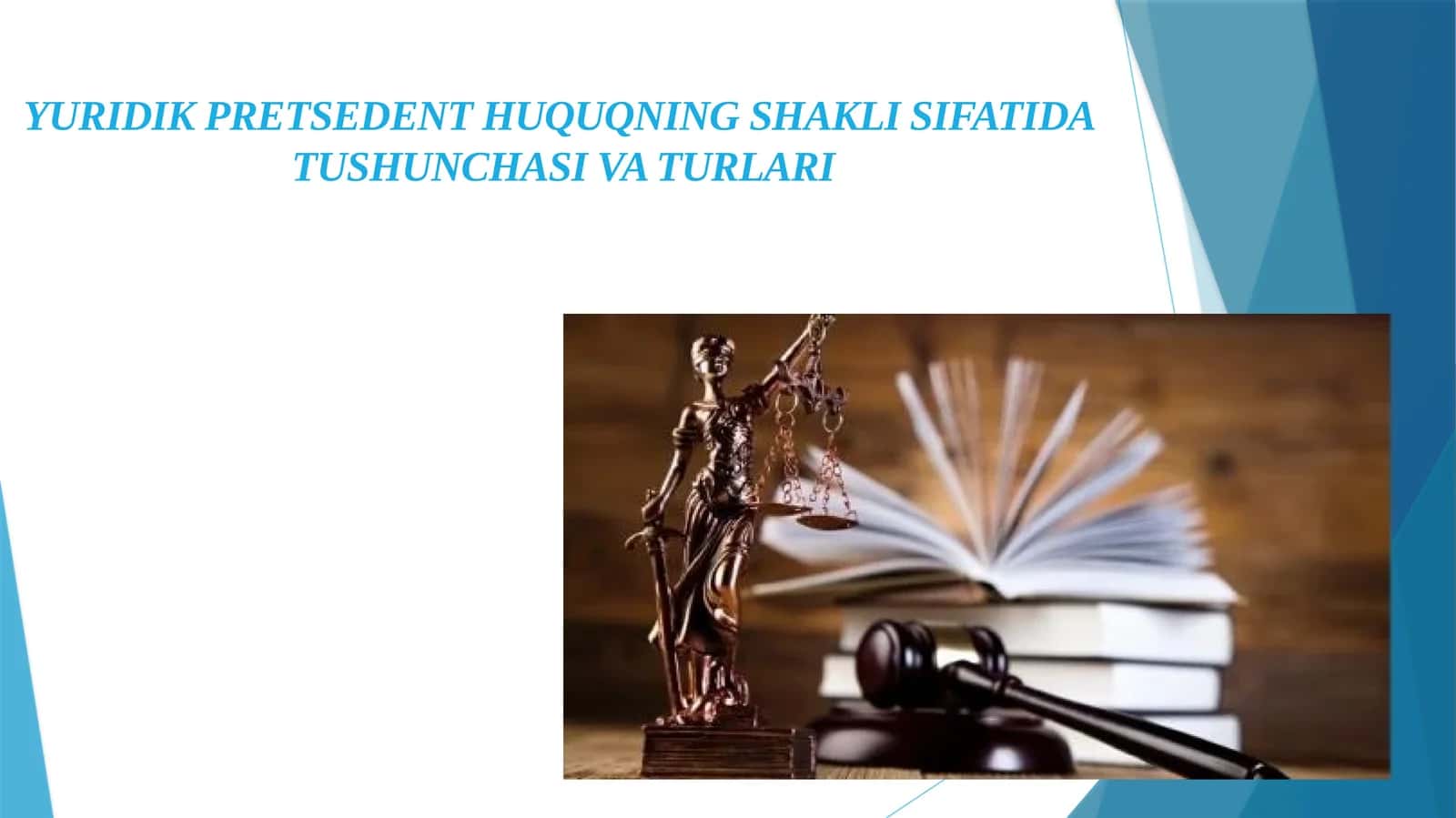 YURIDIK PRETSEDENT HUQUQNING SHAKLI SIFATIDA TUSHUNCHASI VA TURLARI