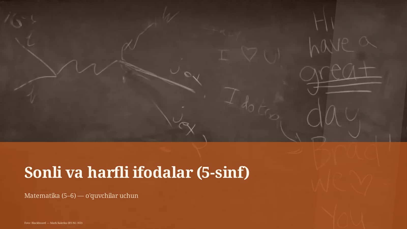 Sonli va harfli ifodalar (5-sinf)