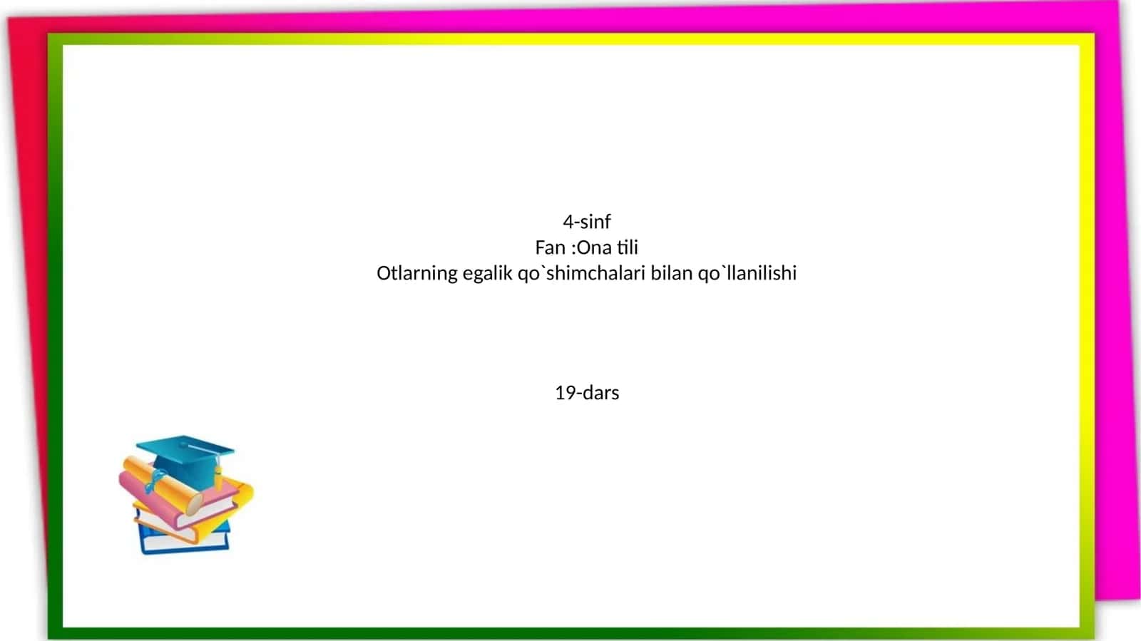 Otlarning egalik qo`shimchalari bilan qo`llanilishi