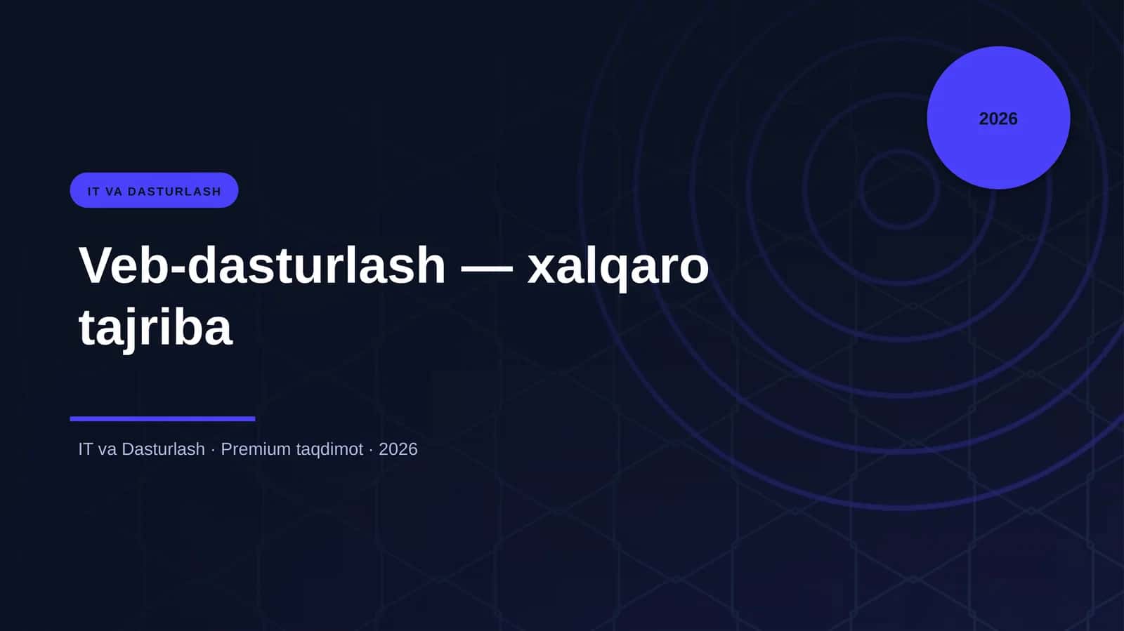 Veb-dasturlash — xalqaro tajriba