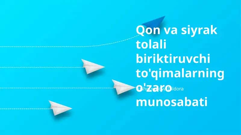 Qon va siyrak tolali biriktiruvchi to'qimalarning o'zaro munosabati
