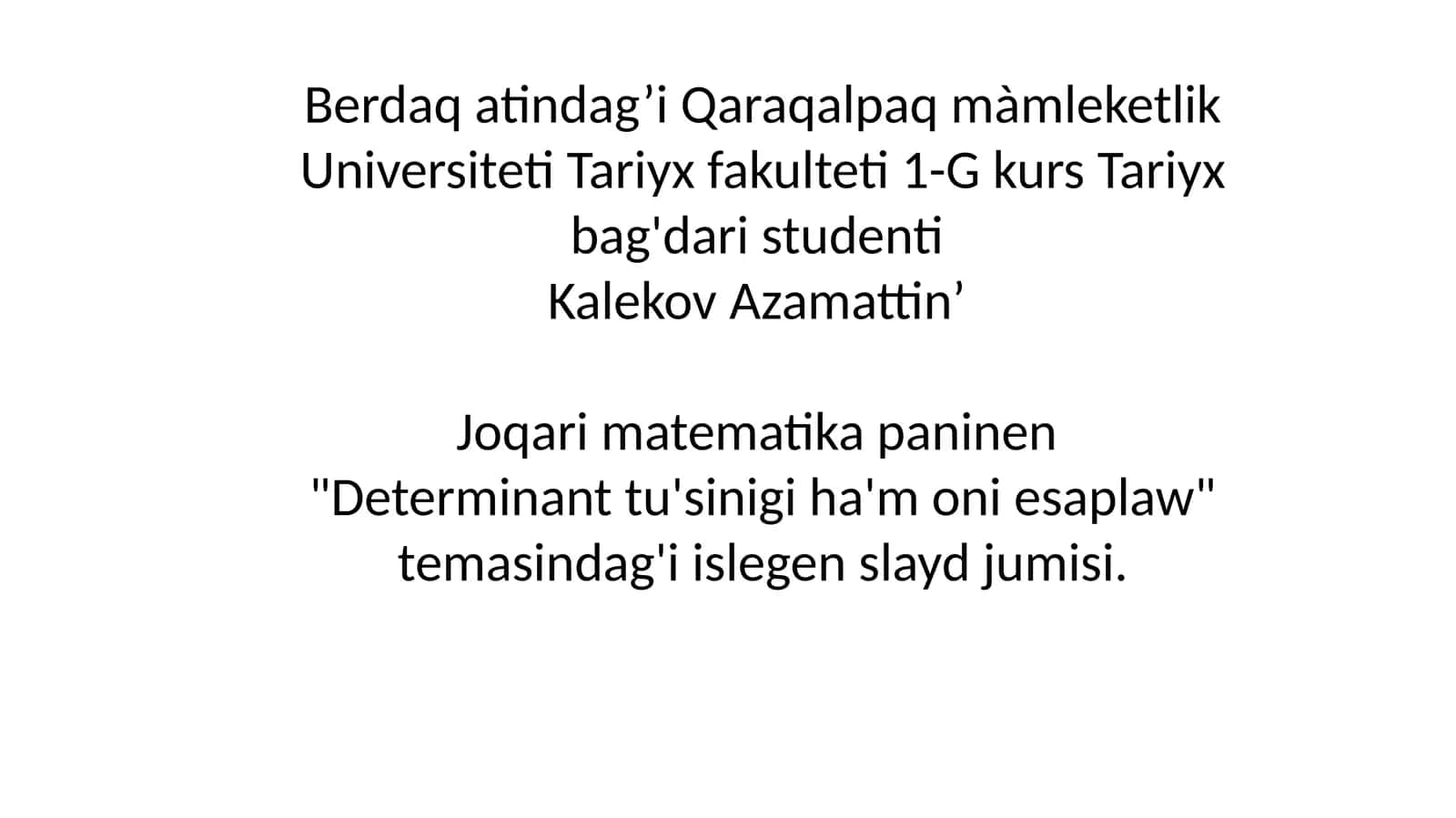 Xisoblagich determinantlar