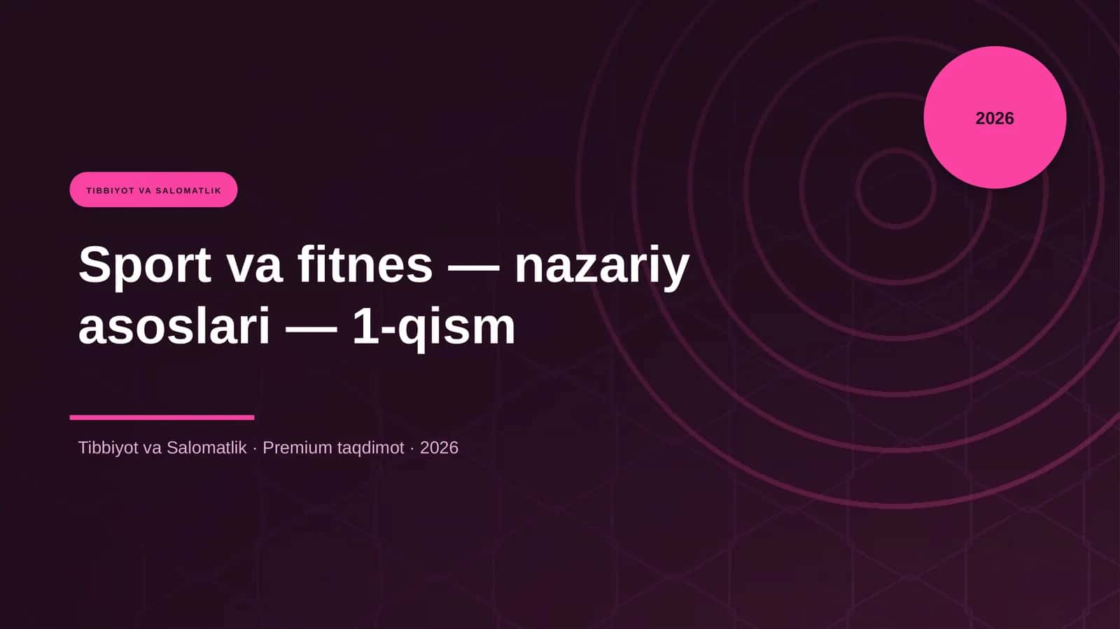 Sport va Fitnes - Nazariy Asoslari - 1-qism