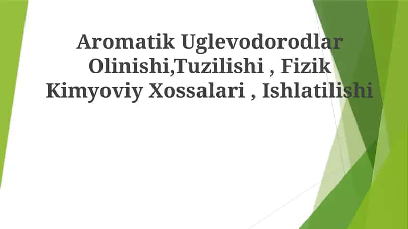 Aromatik Uglevodorodlar