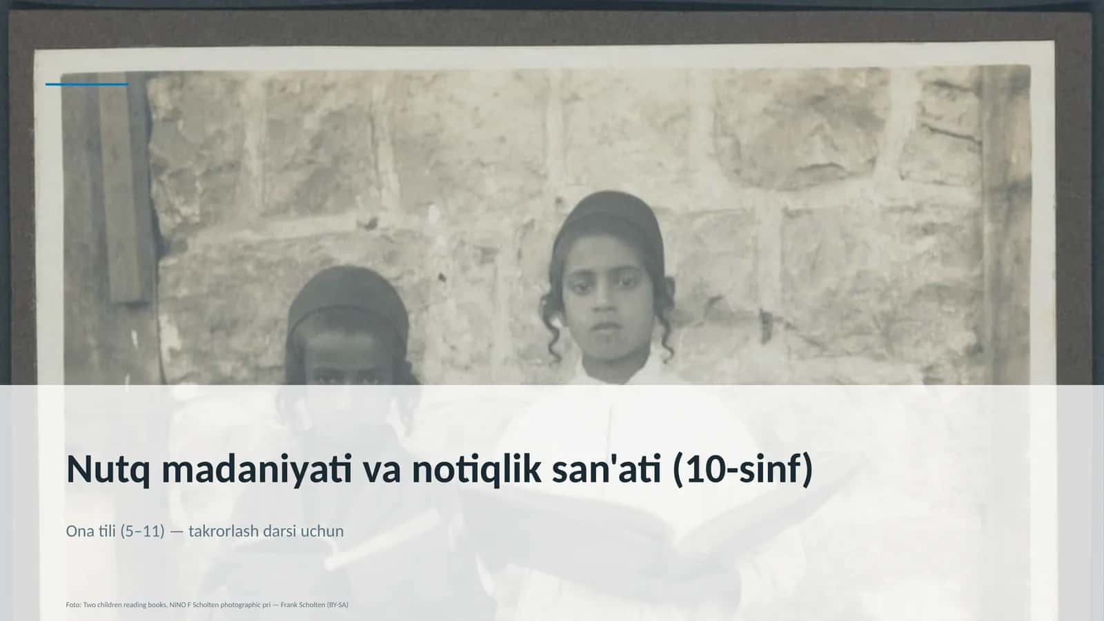 Nutq madaniyati va notiqlik san'ati (10-sinf)