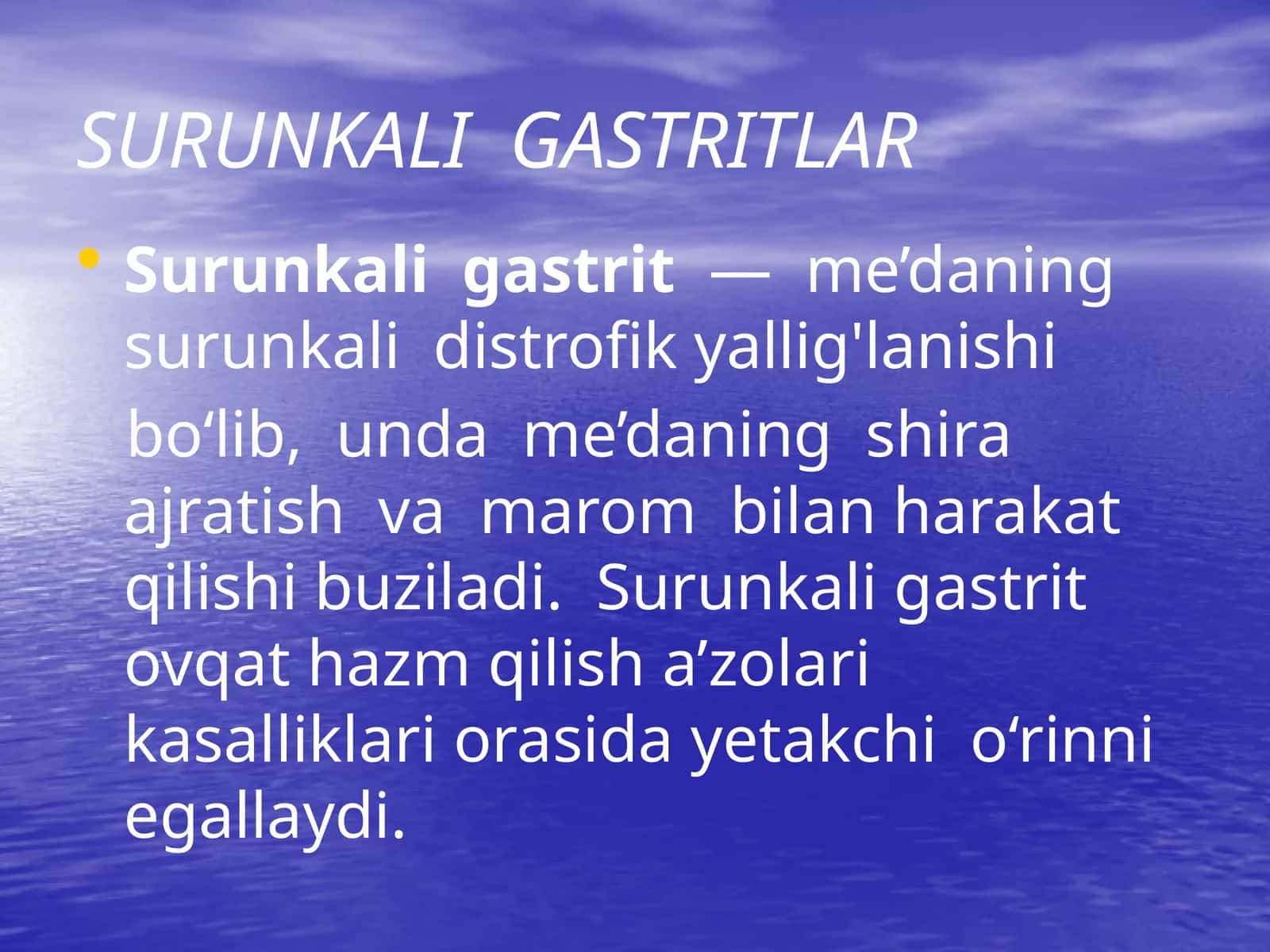 Surunkali Gastritlar