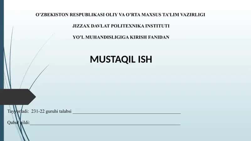 Ko‘priklarning yuklamalarini hisoblash