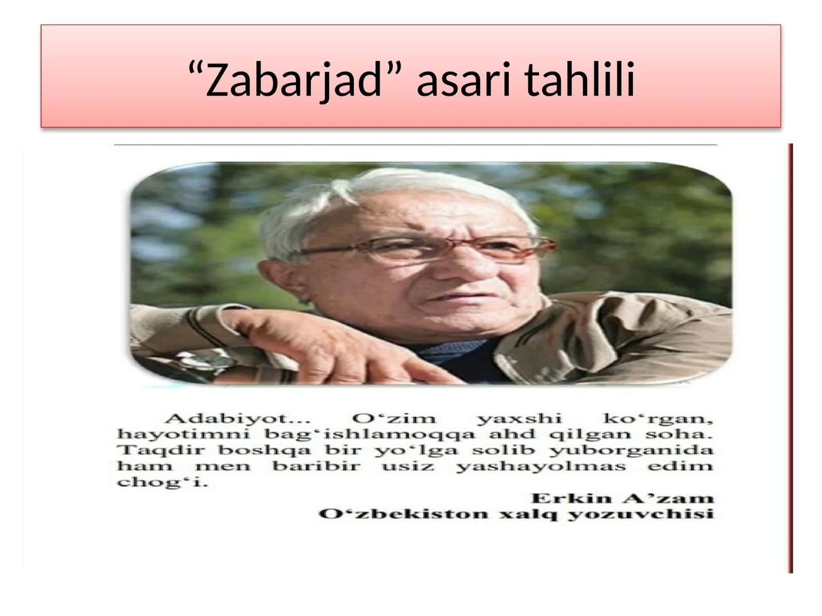 “Zabarjad” asaritahlili