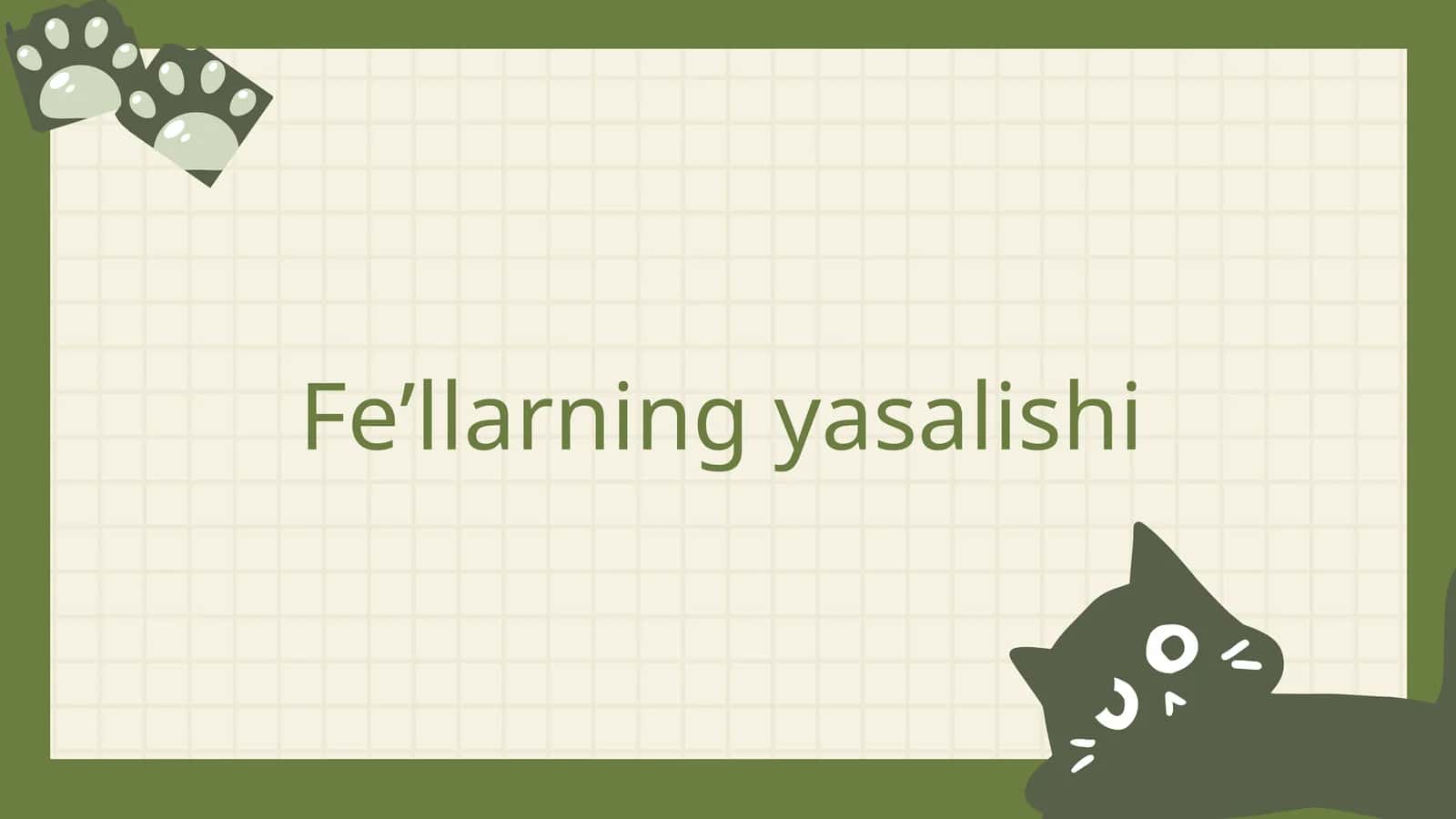 Feʼllarning yasalishi
