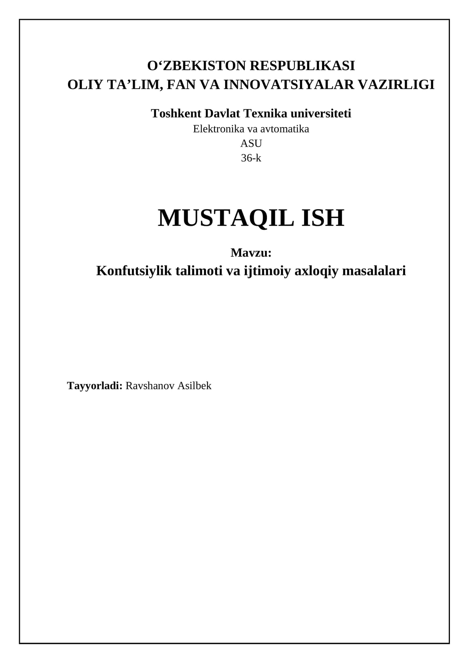 Konfutsiylik talimoti va ijtimoiy axloqiy masalalari
