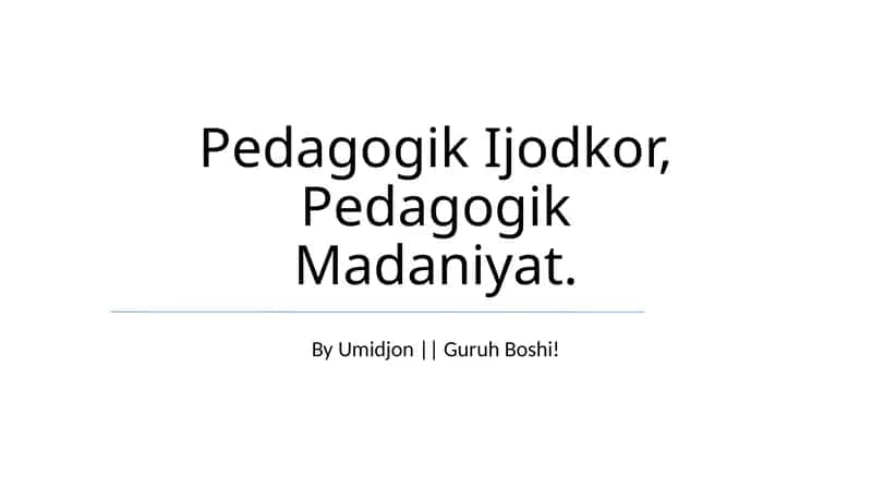 Pedagogik Ijodkor
