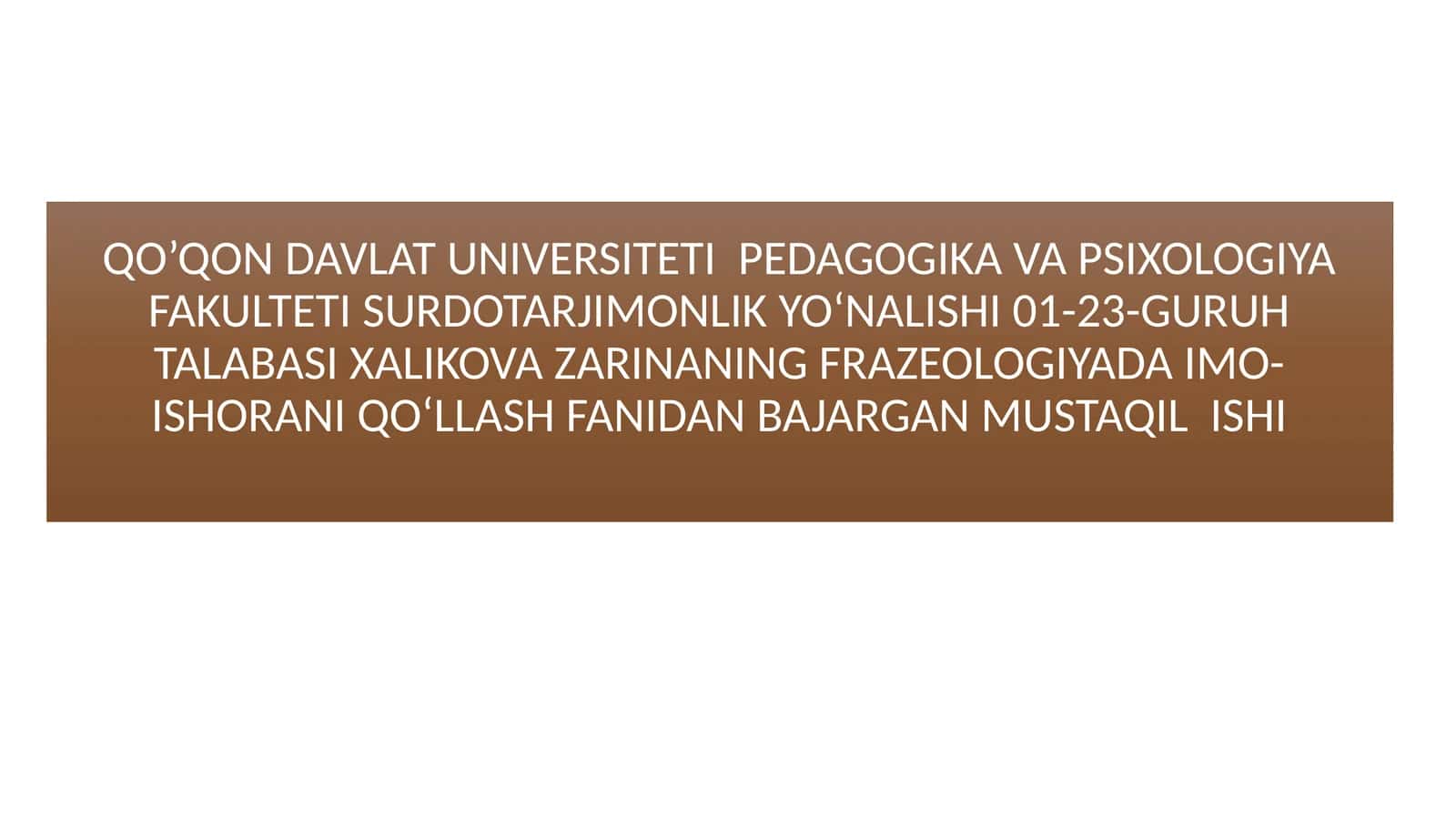 Kar va zaif eshituvchi bolalarni talaffuzga o‘rgatish bosqichlari