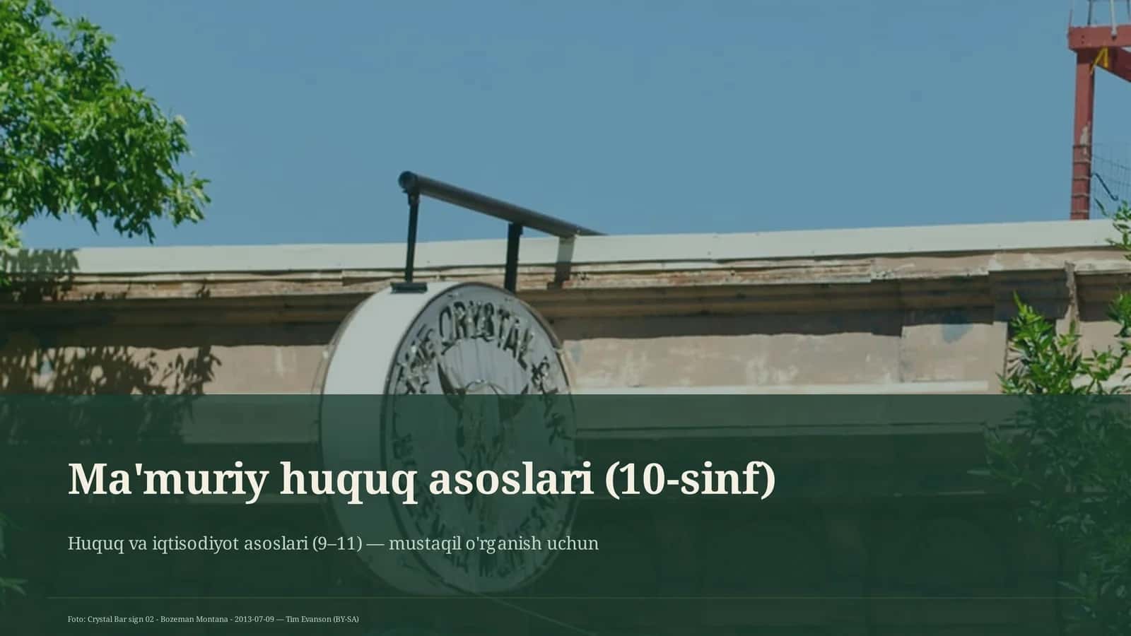 Ma'muriy huquq asoslari (10-sinf)