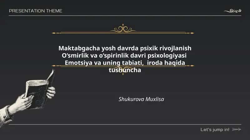 Maktabgacha yosh davrda psixik rivojlanish