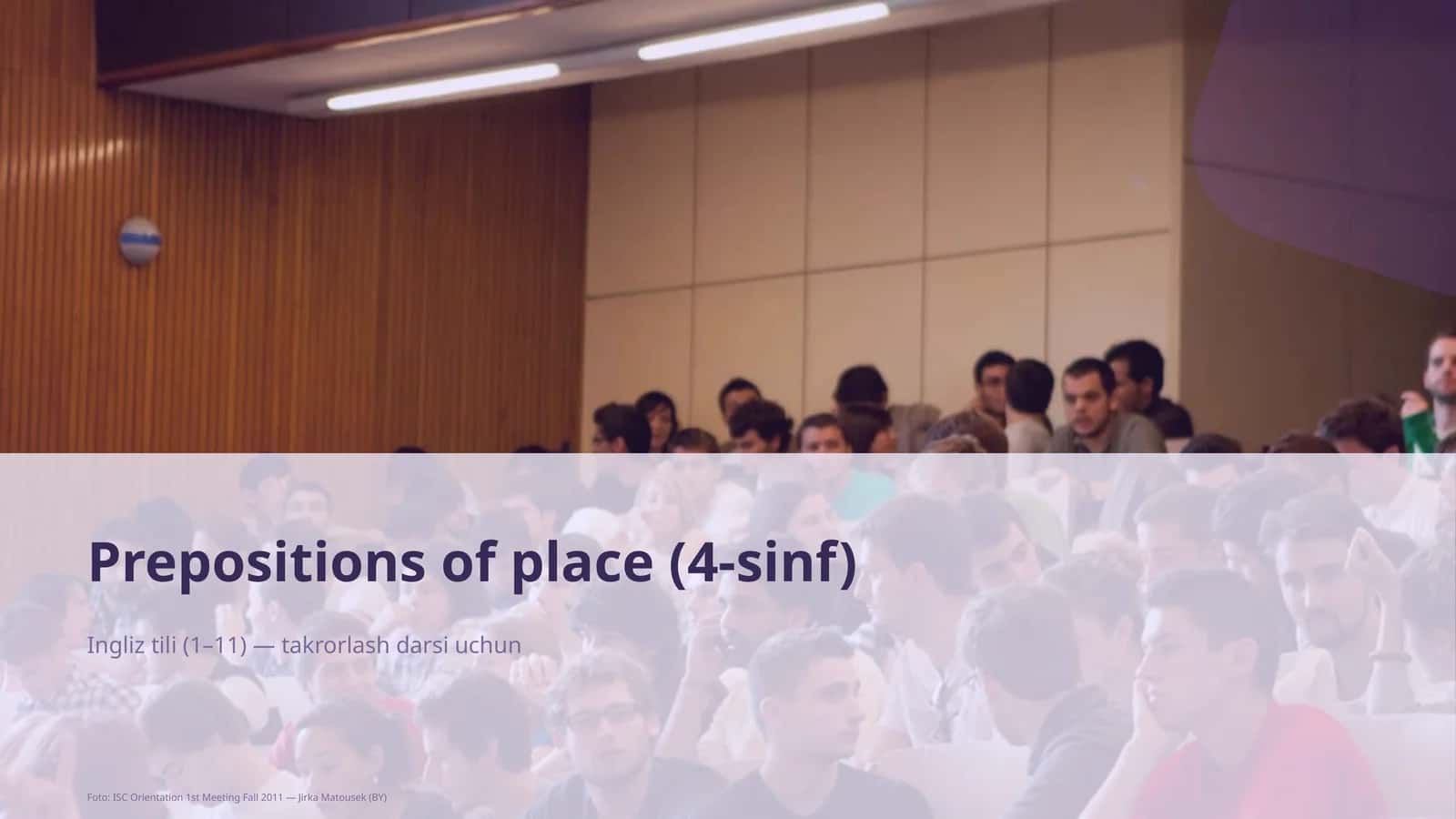 Prepositions of place (4-sinf)