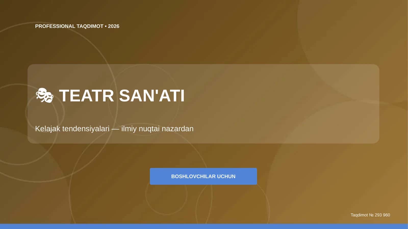 TEATR SAN'ATI: Kelajak tendensiyalari (ilmiy nuqtai nazardan) [BOSHLOVCHILAR UCHUN]