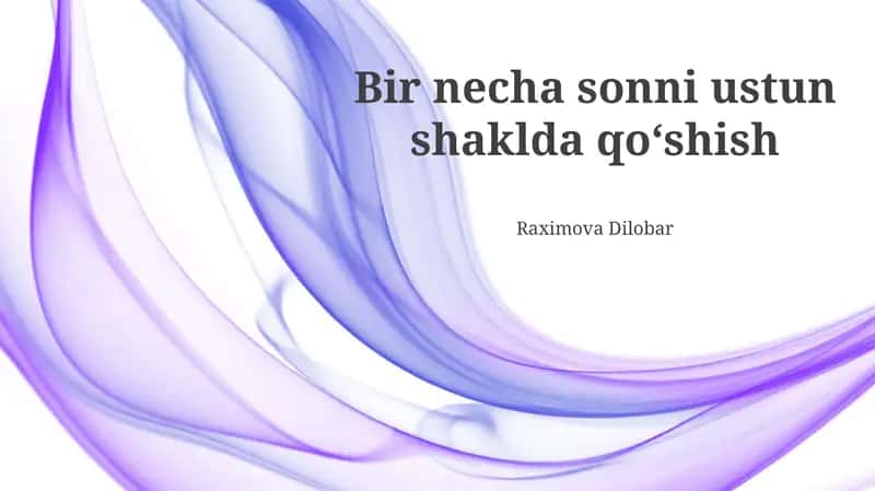 Yig'indilar Asoslari