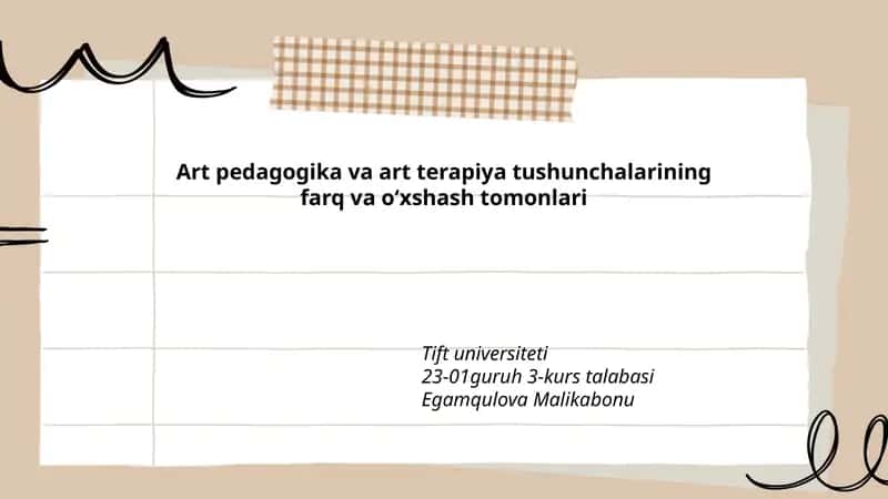 Art pedagogika va art terapiya tushunchalarining farq va o‘xshash tomonlari