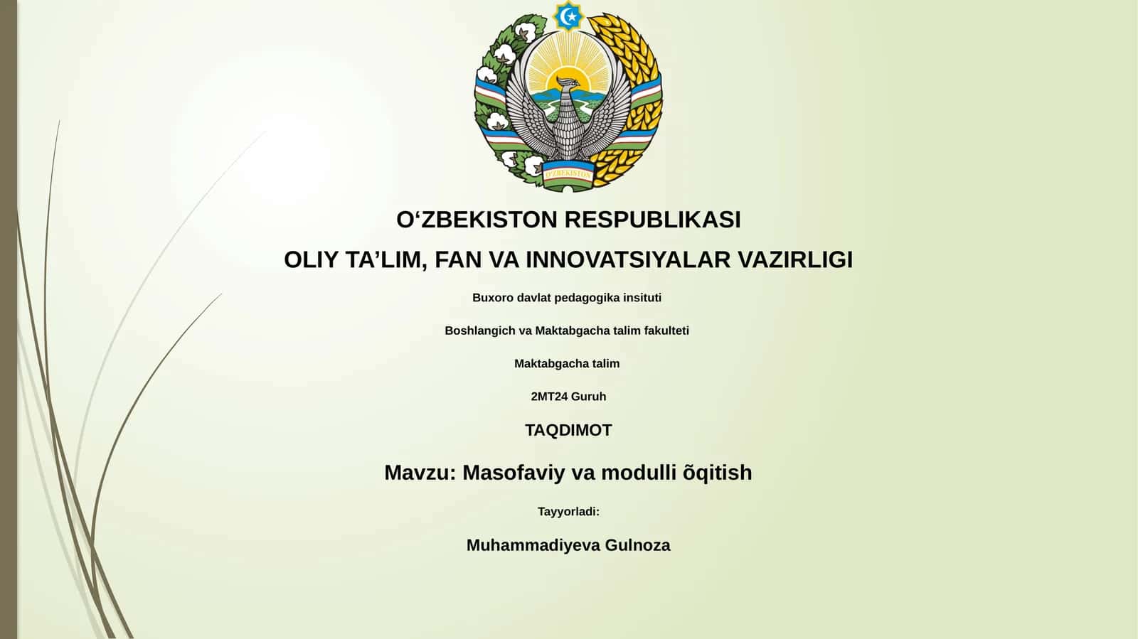 Masofaviy va modulli õqitish