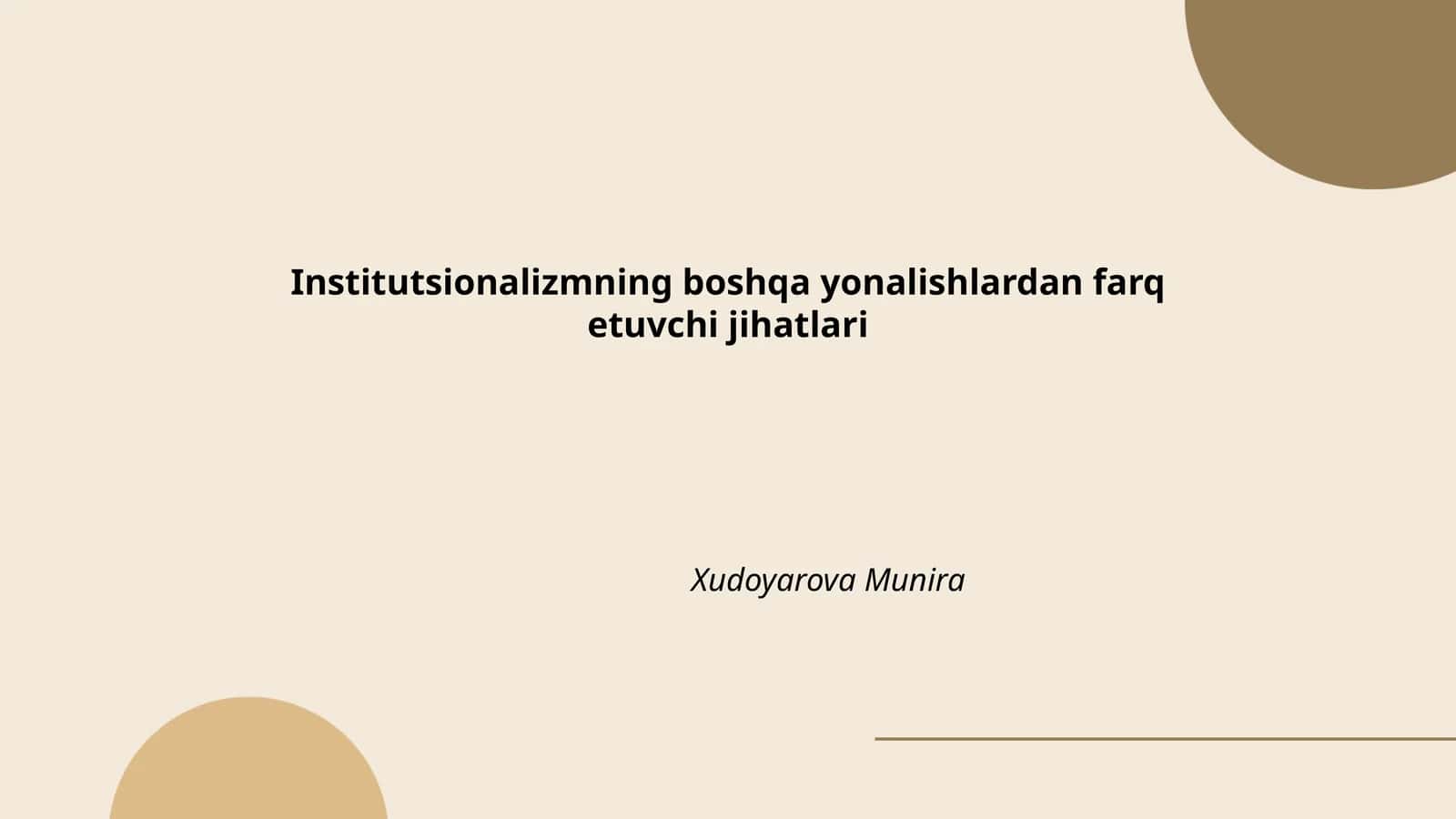 Institutsionalizmning boshqa yonalishlardan farq etuvchi jihatlari