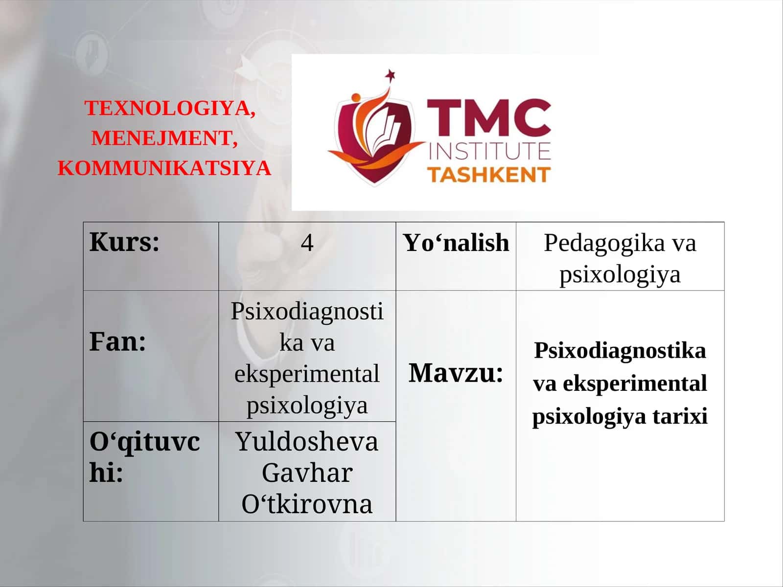 Psixodiagnostika va eksperimental psixologiya tarixi