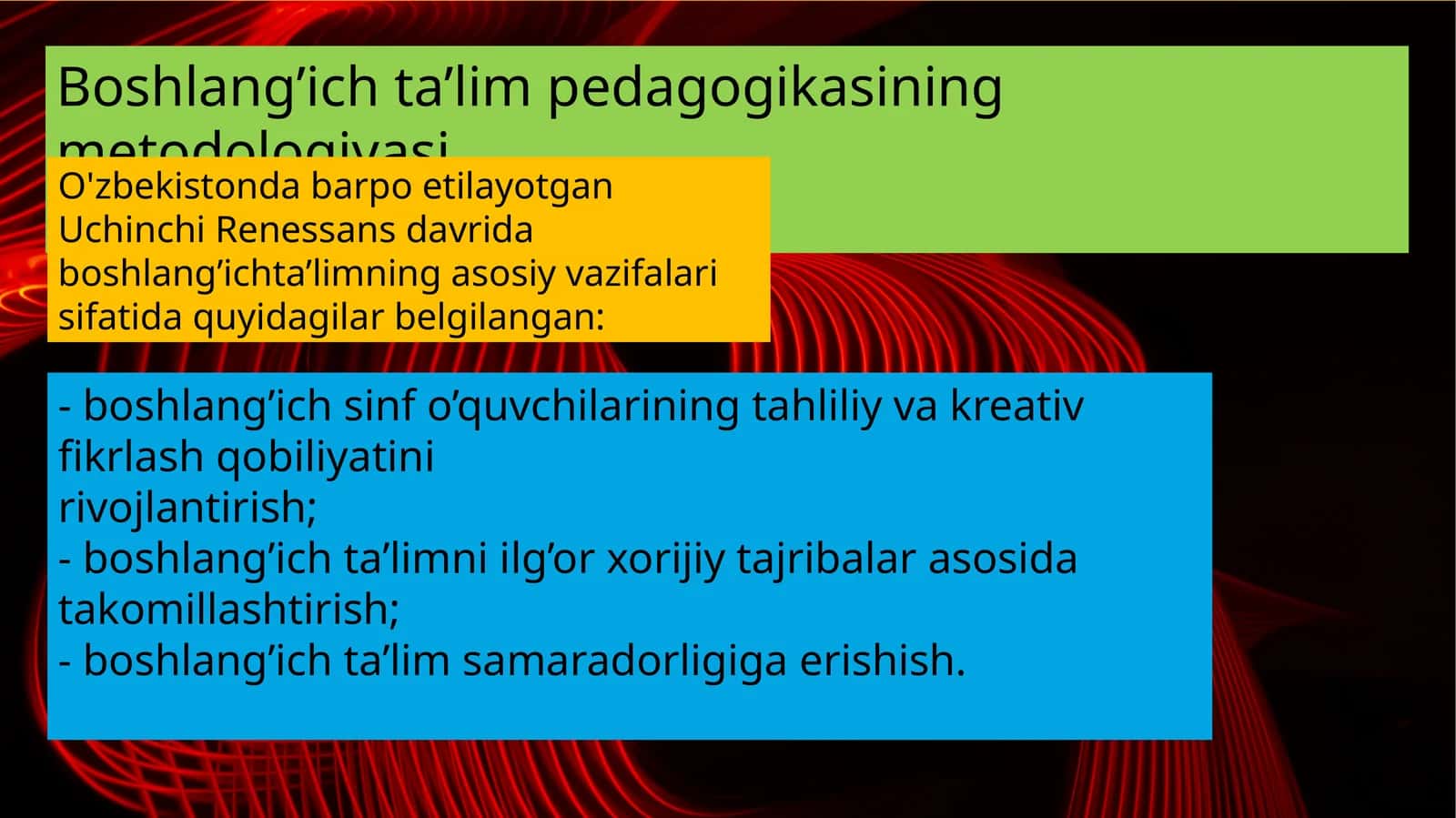 Boshlang’ich ta’lim pedagogikasining metodologiyasi