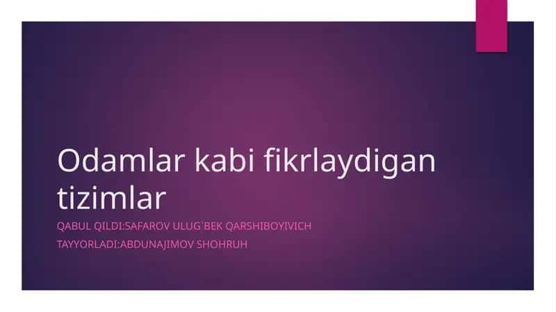 Odamlar kabi fikrlaydigan tizimlar