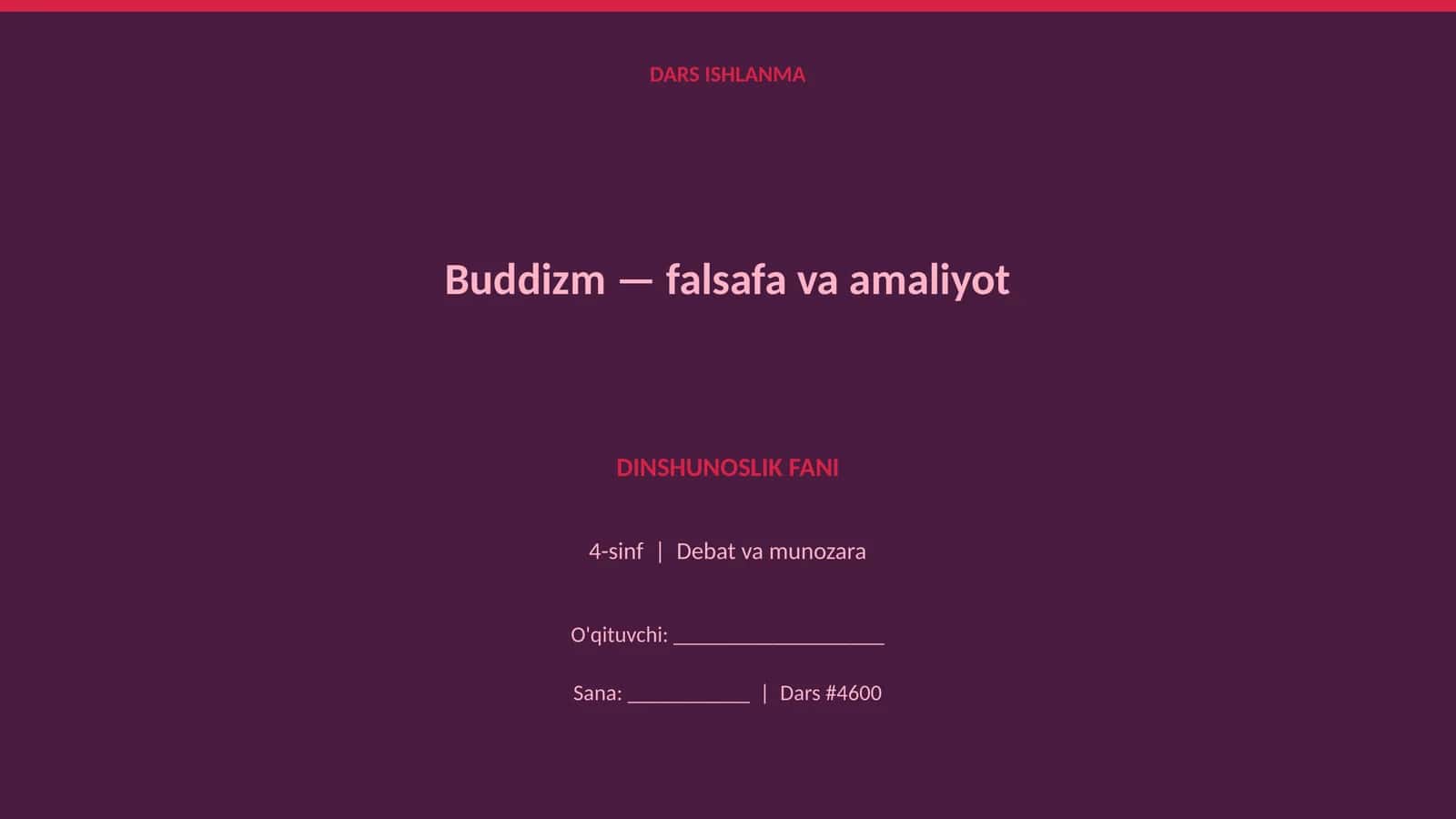 Buddizm - falsafa va amaliyot