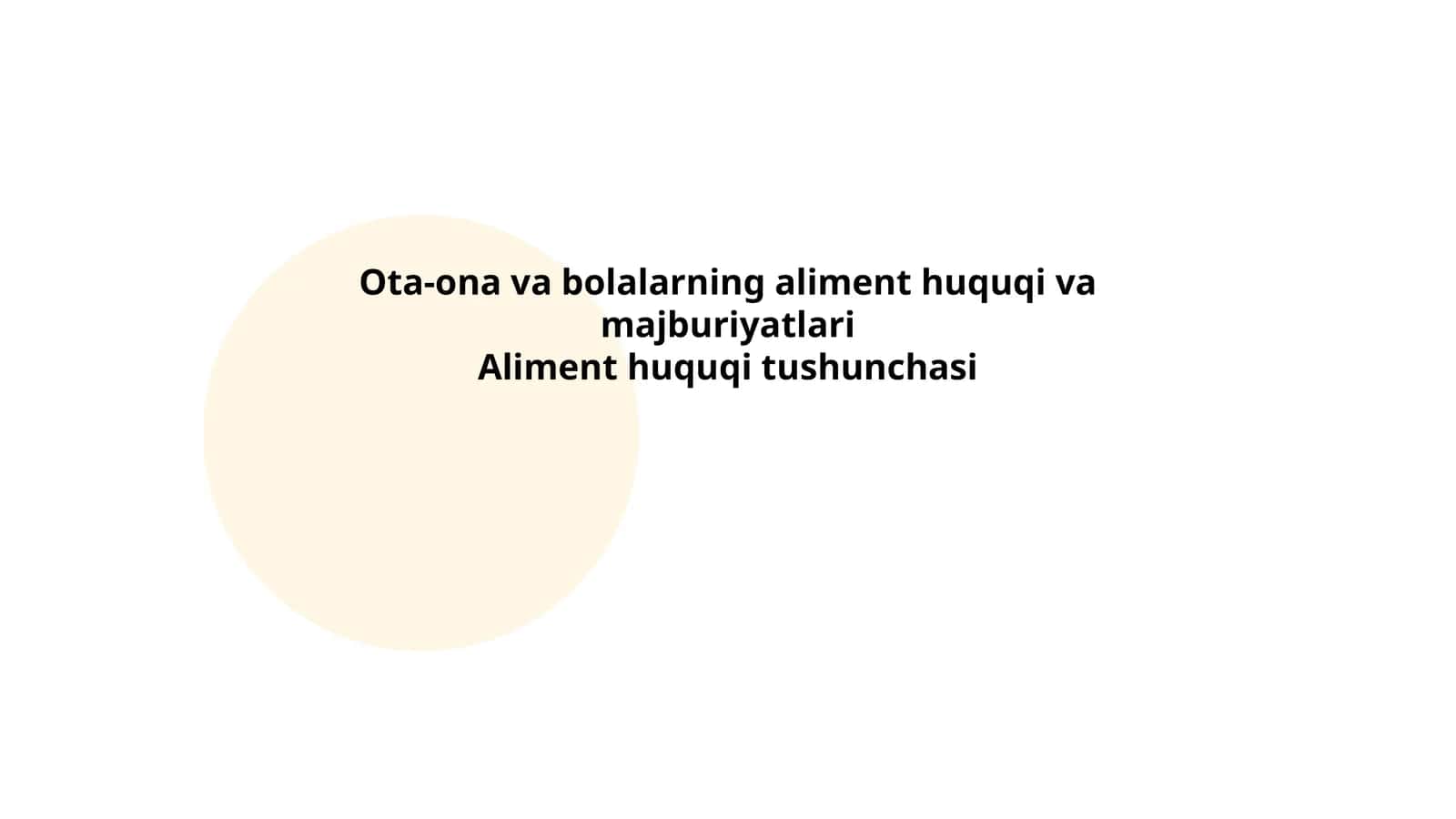 Aliment huquqi va majburiyatlari