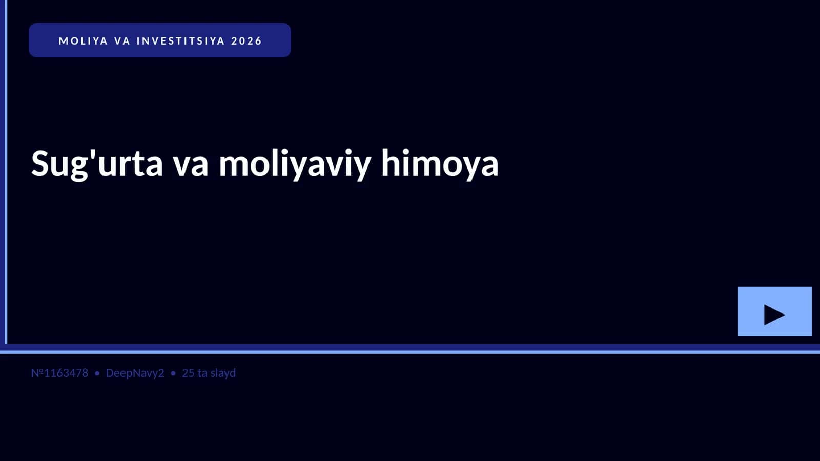 MOLIYA VA INVESTITSIYA 2026