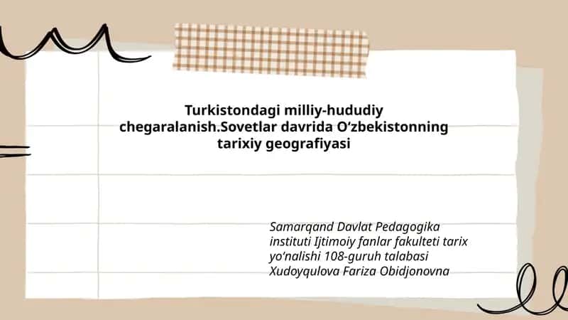 Turkistondagi milliy-hududiy chegaralanish