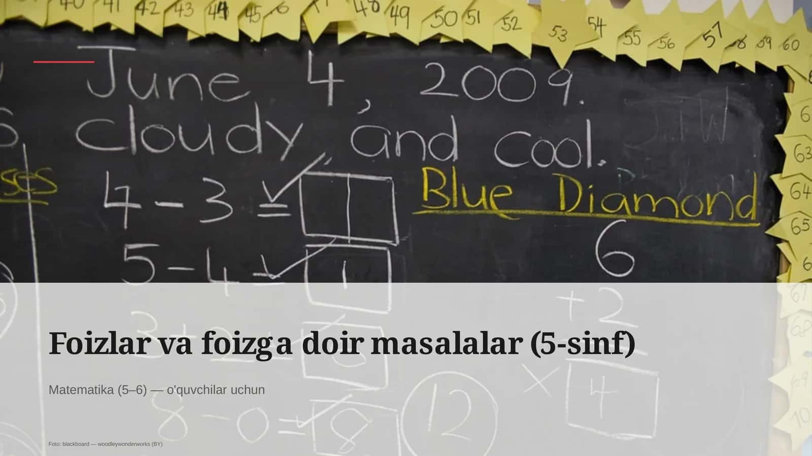 Foizlar va foizga doir masalalar (5-sinf)