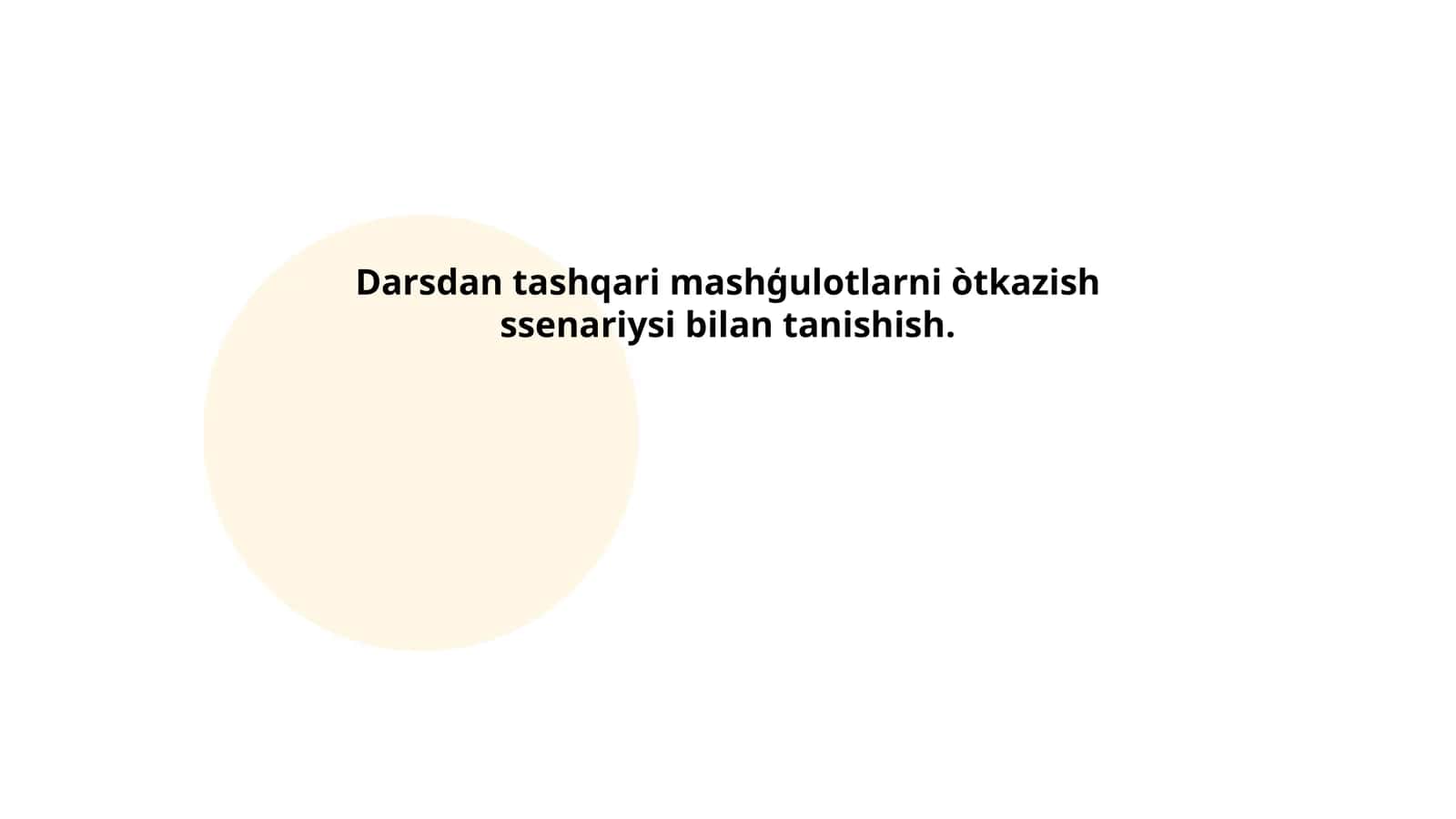 Darsdan tashqari mashģulotlarni òtkazish ssenariysi bilan tanishish