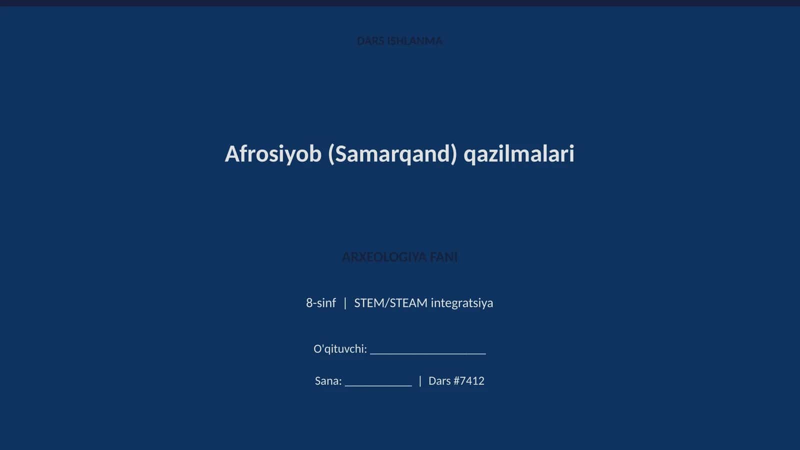 DARS ISHLANMA