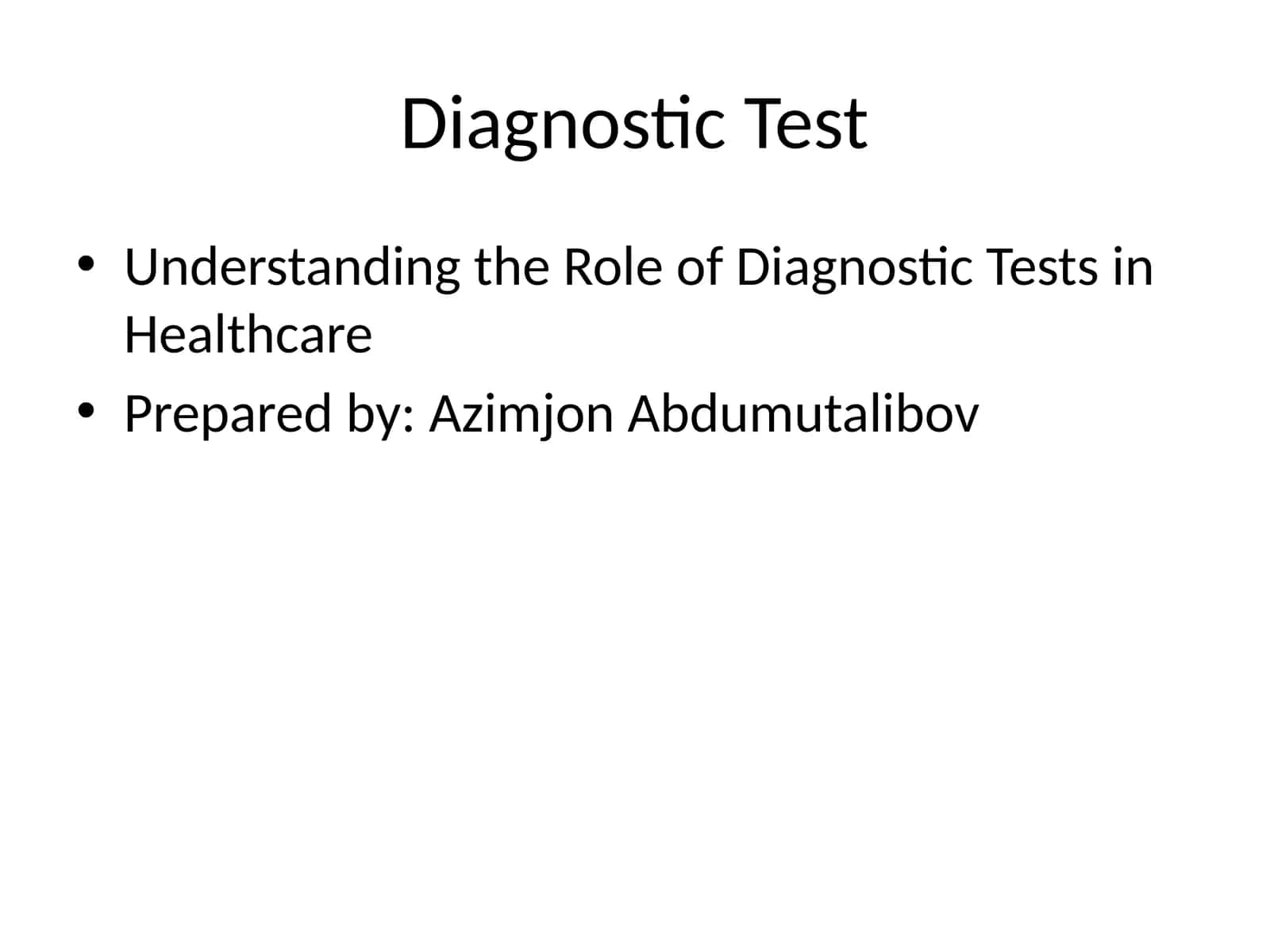 Diagnostic Test