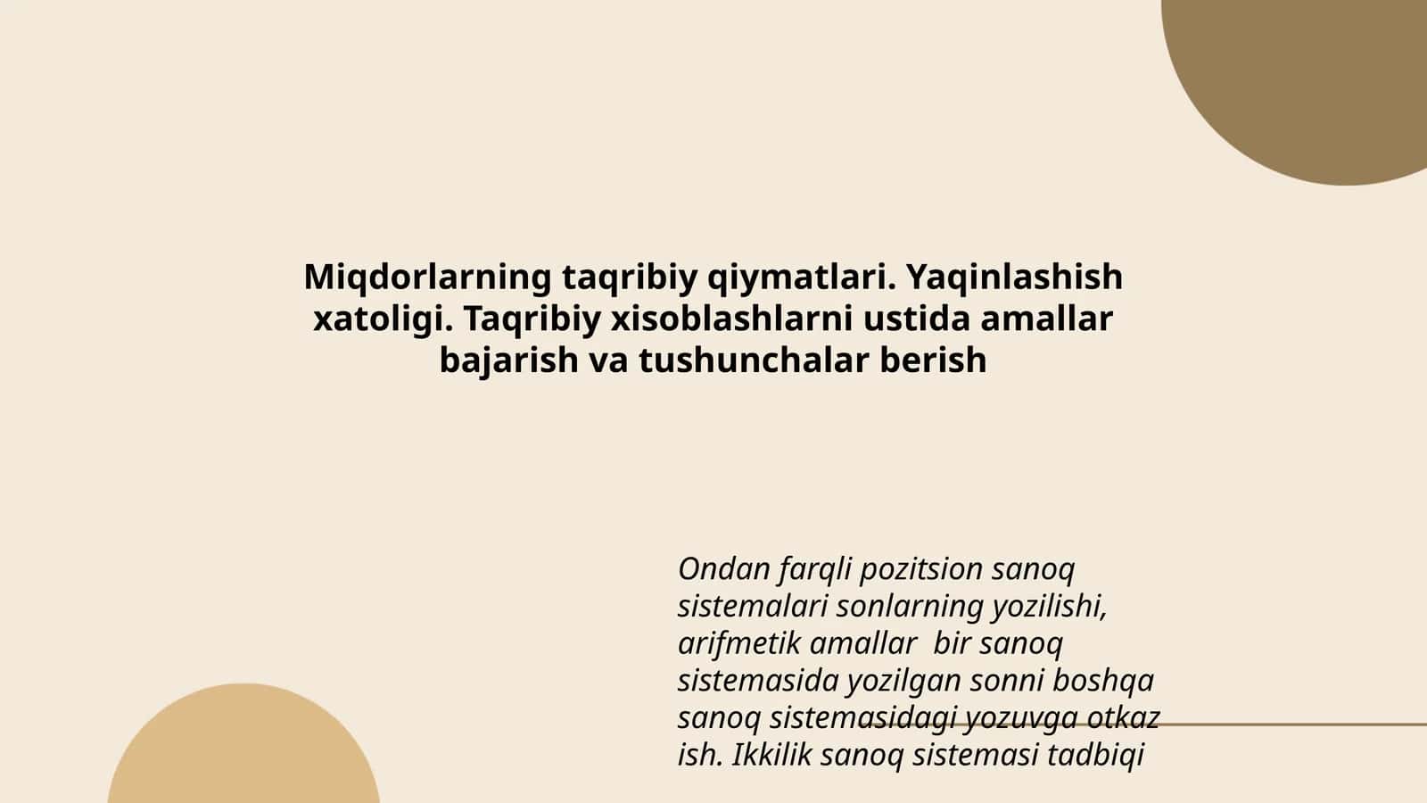 Ikkilik sanoq sistemasi tadbiqi