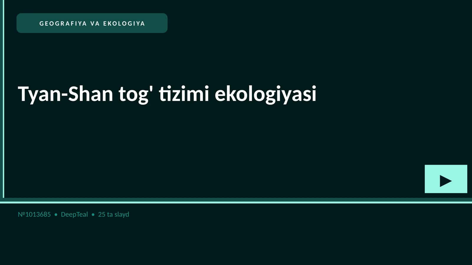 Tyan-Shan tog' tizimi ekologiyasi