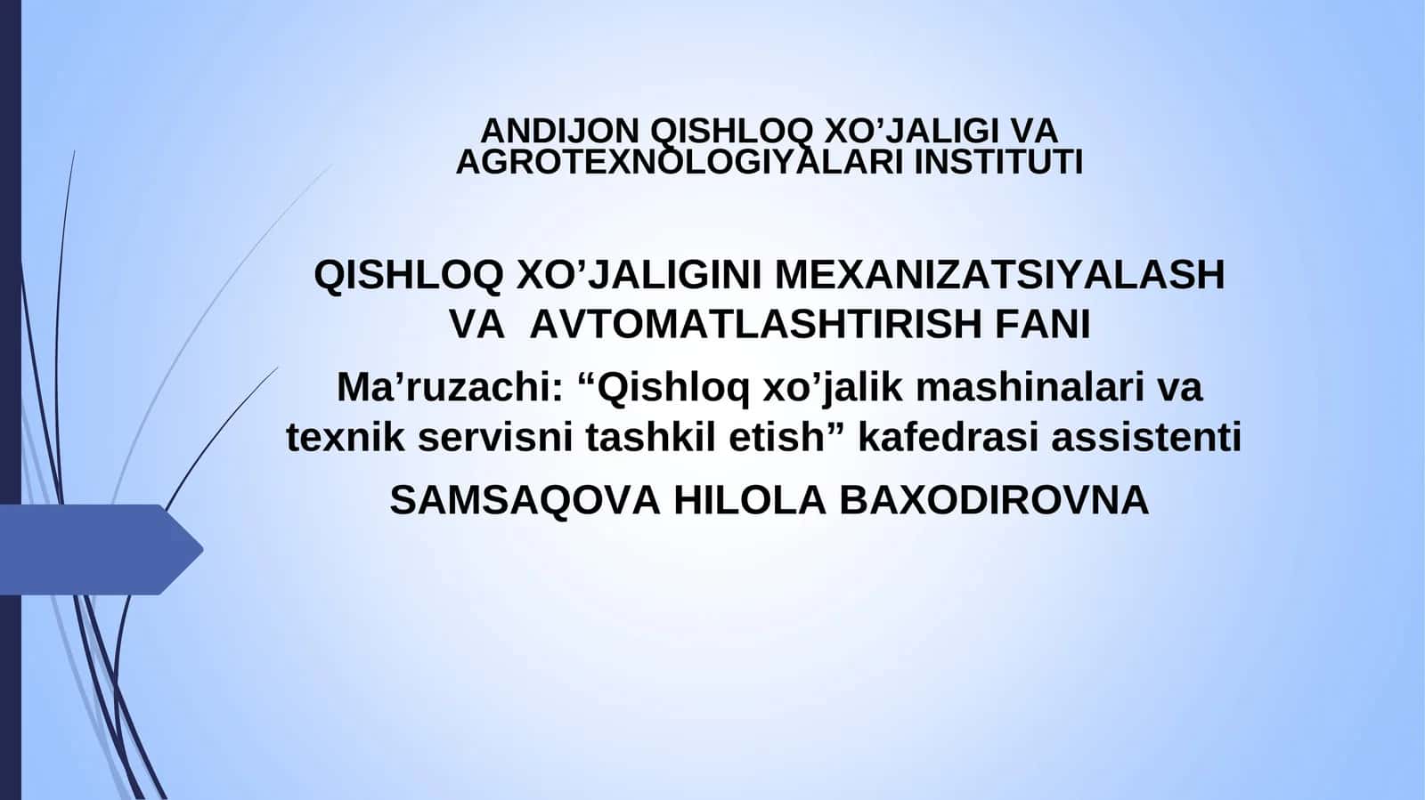 TRAKTOR VA AVTOMOBILLARNING TASNIFIVA ASOSIY QISMLARI.ICHKI YONUVDVIGATELLARI