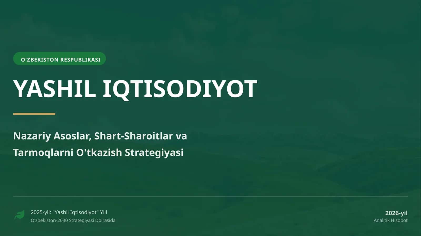Yashil iqtisodiyot