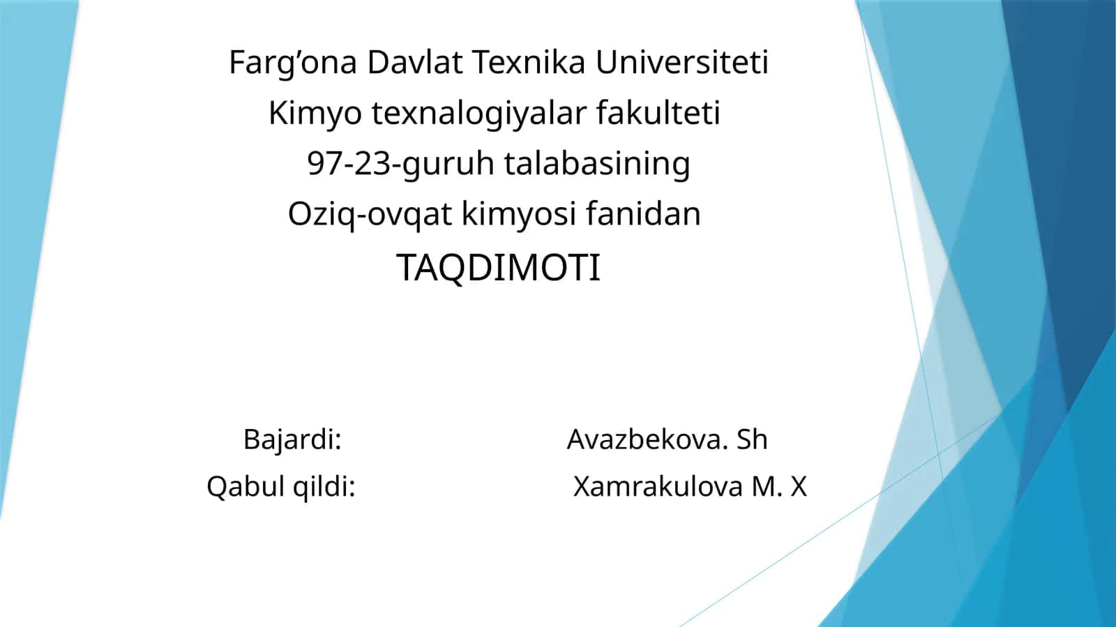 Nuklein kislotaning tuzilishi va fizik kimyo xossalari