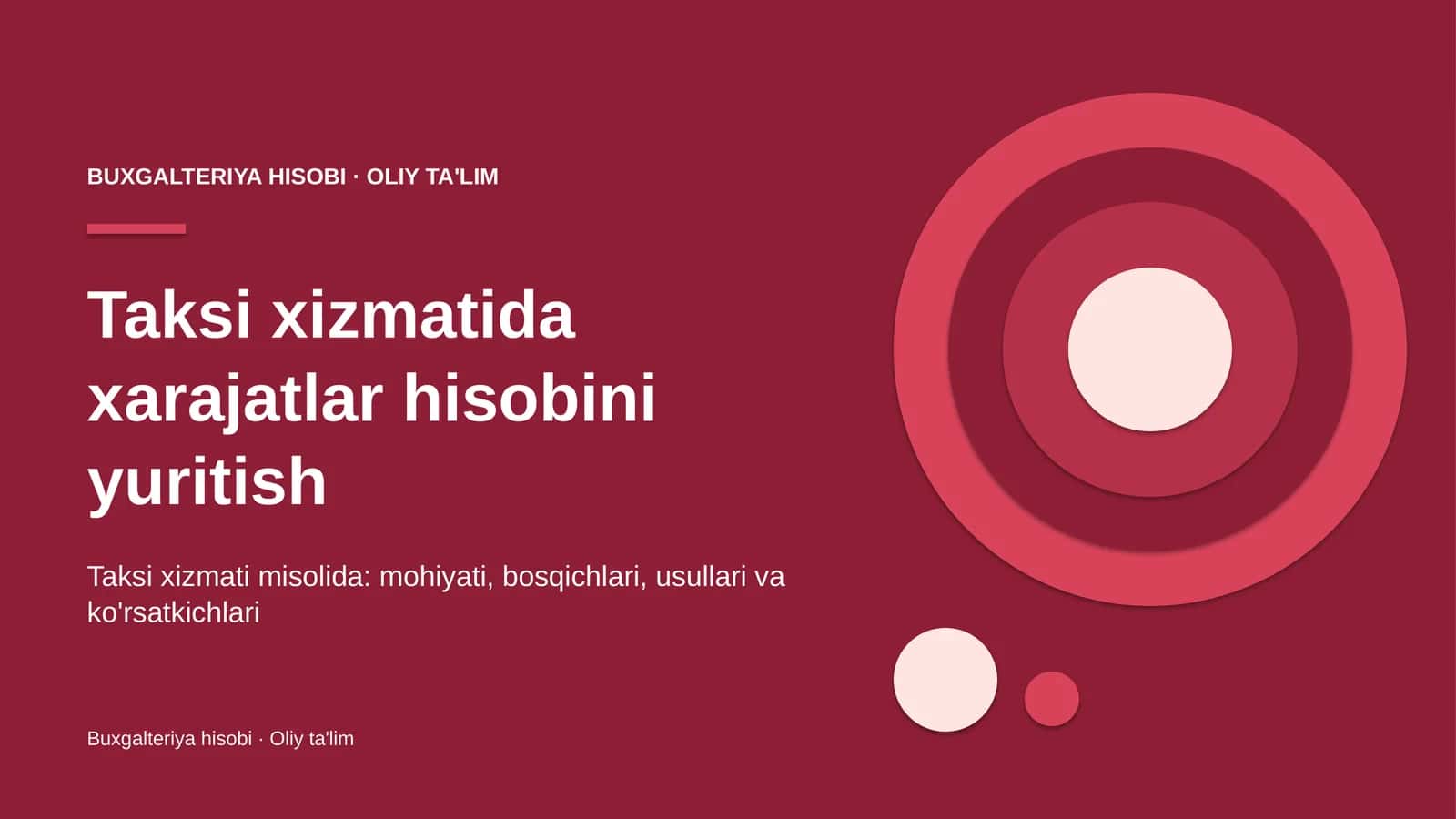 taksi xizmatida xarajatlar hisobini yuritish 4628