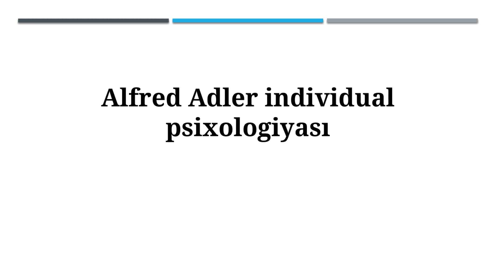 Alfred Adler individualpsixologiyası