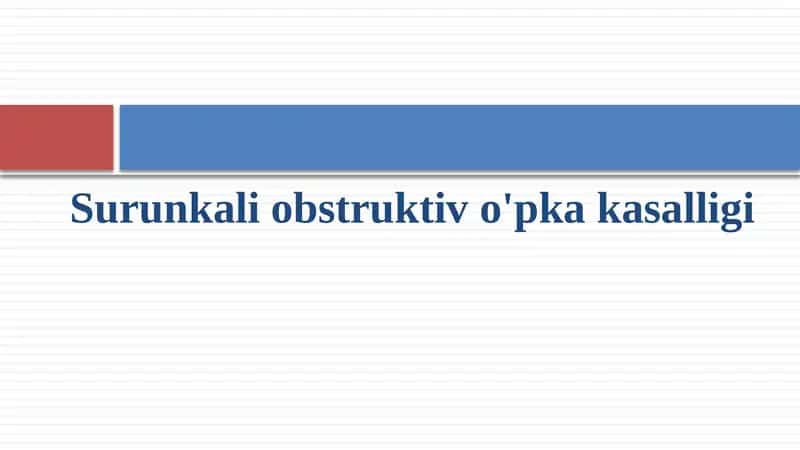 Surunkali obstruktiv o'pka kasalligi