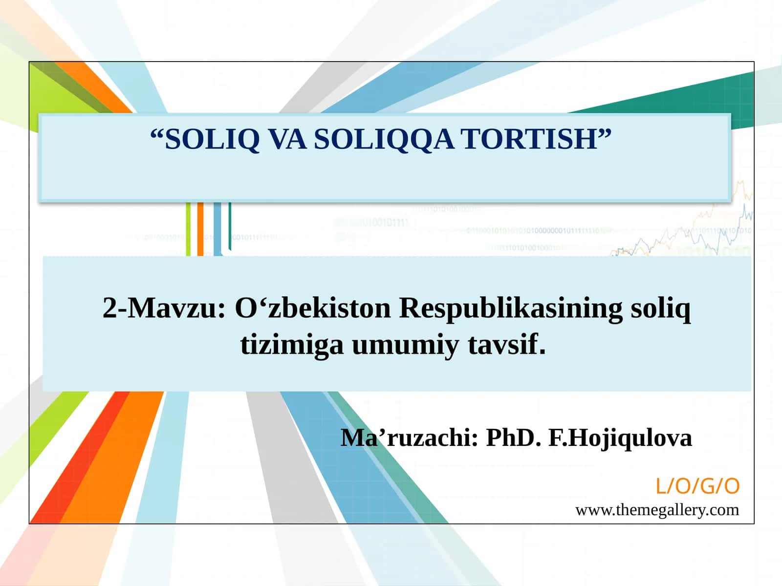 O‘zbekiston Respublikasining soliq tizimiga umumiy tavsif