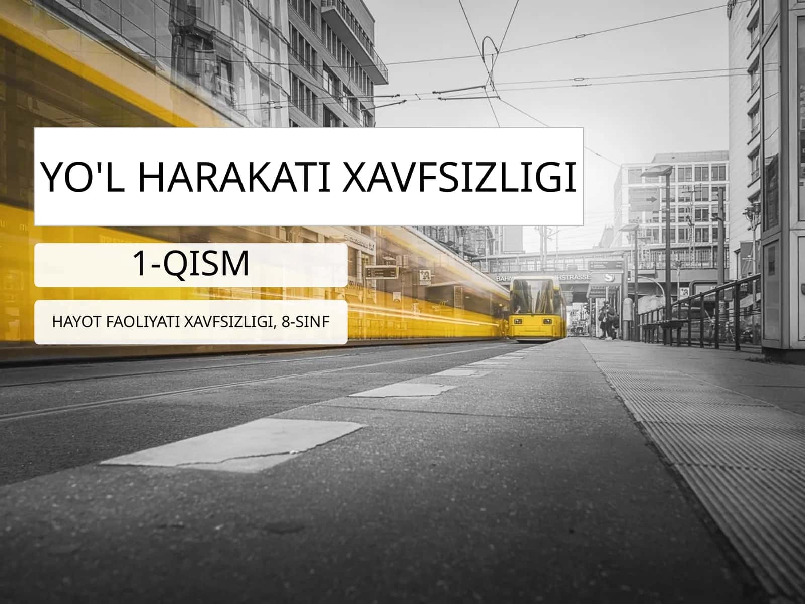 Hayot xavfsizligi - Yo'l harakati xavfsizligi (1-qism)