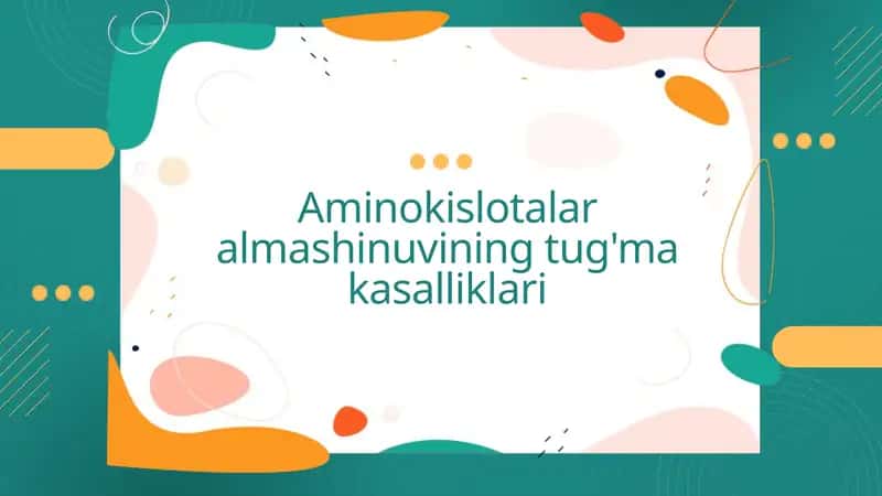 Aminokislotalar almashinuvining tug'ma kasalliklari