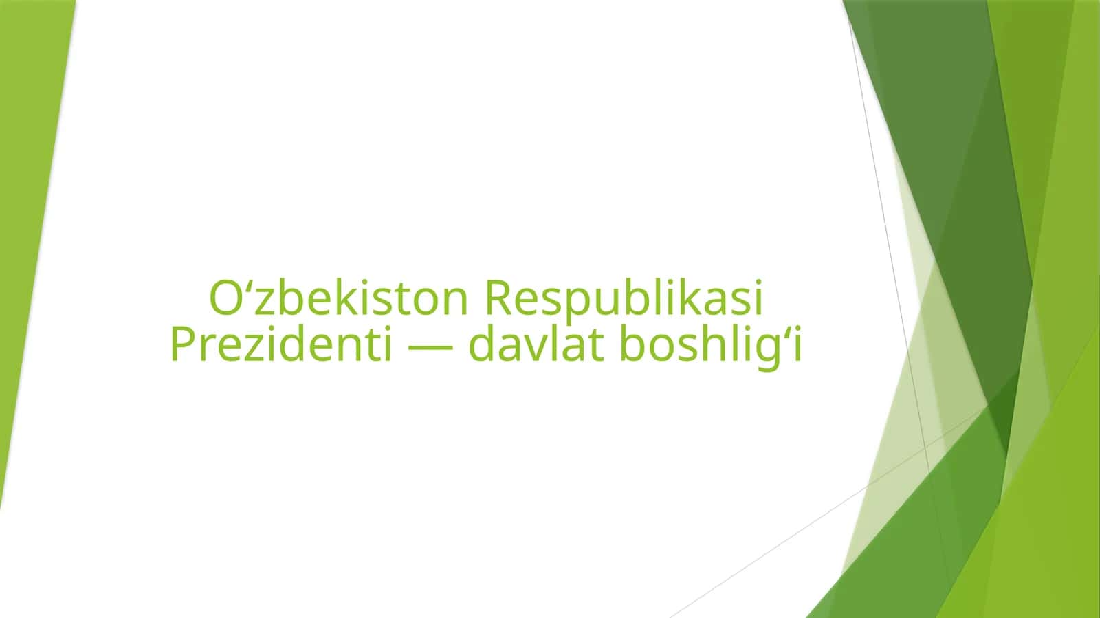 Oʻzbekiston Respublikasi Prezidenti — davlat boshligʻi
